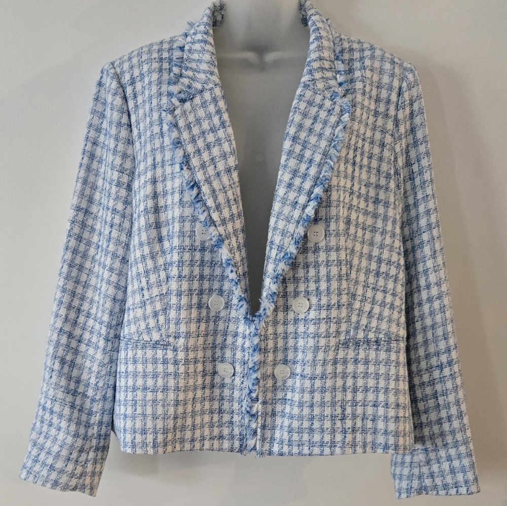 The Limited Blue and White Tweed Jacket - Picture 2 of 9